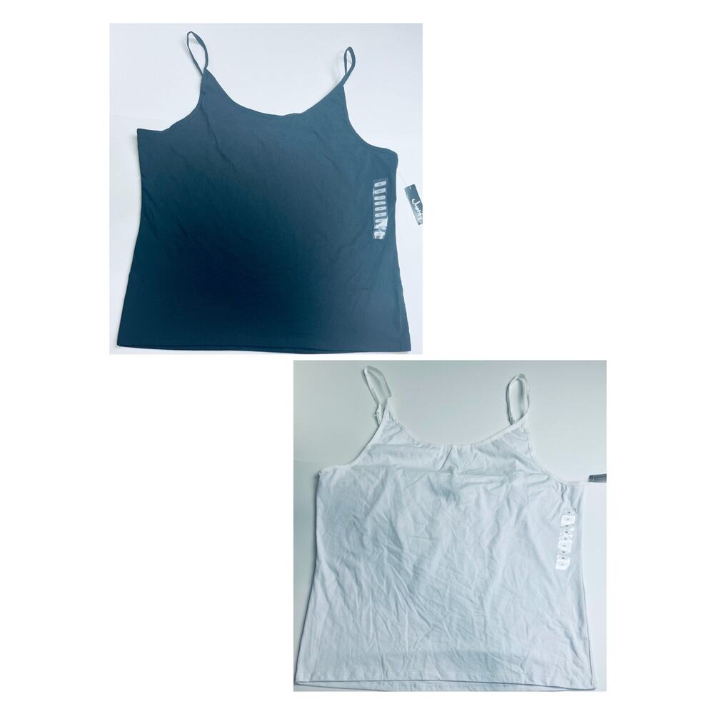 2 Justify Women’s Spaghetti Strap Top Tank White & Black 3XL‎ Plus Size MSRP 36$